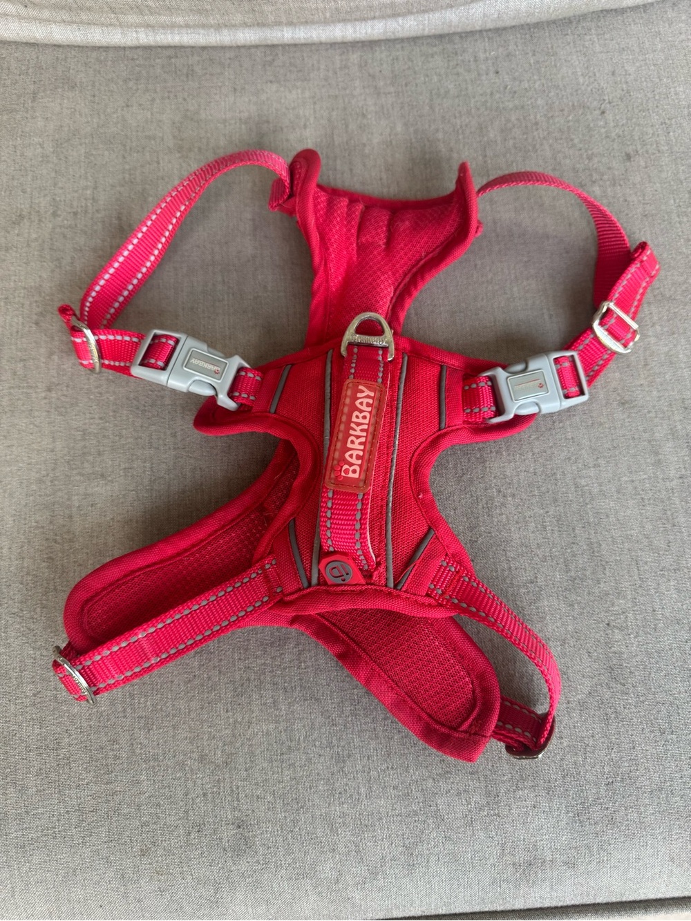 BarkBay, Padded Dog Harness, Red, Size Medium